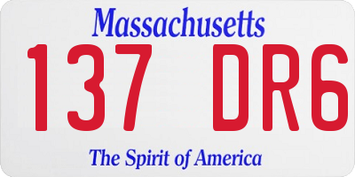 MA license plate 137DR6