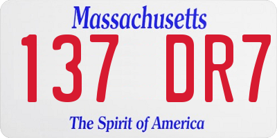 MA license plate 137DR7