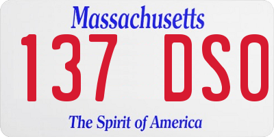 MA license plate 137DS0