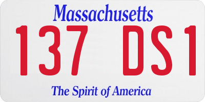 MA license plate 137DS1