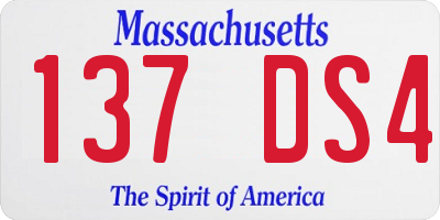 MA license plate 137DS4