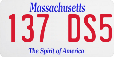 MA license plate 137DS5