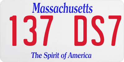MA license plate 137DS7