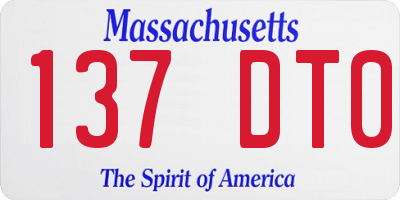 MA license plate 137DT0