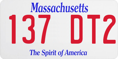 MA license plate 137DT2