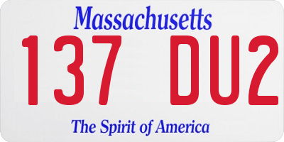 MA license plate 137DU2