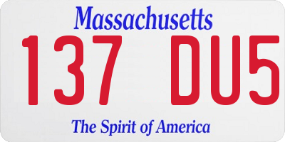 MA license plate 137DU5