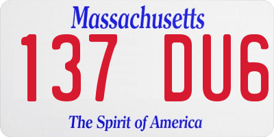 MA license plate 137DU6