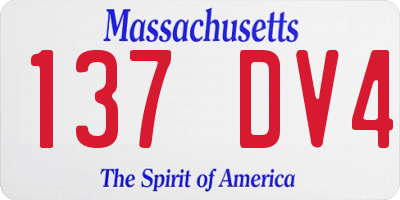 MA license plate 137DV4