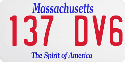 MA license plate 137DV6