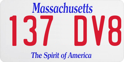 MA license plate 137DV8