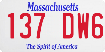 MA license plate 137DW6