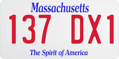 MA license plate 137DX1