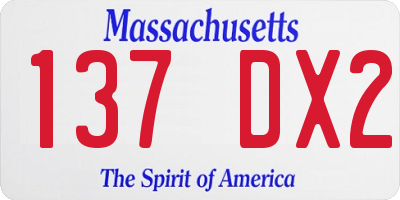 MA license plate 137DX2