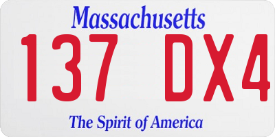MA license plate 137DX4