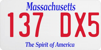 MA license plate 137DX5