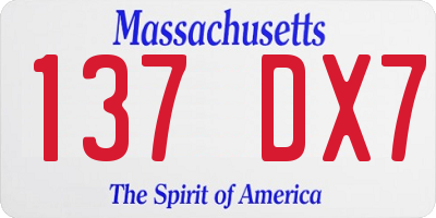 MA license plate 137DX7