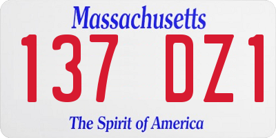 MA license plate 137DZ1