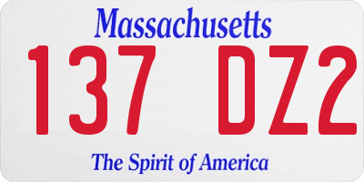 MA license plate 137DZ2