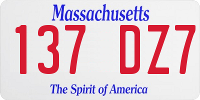 MA license plate 137DZ7