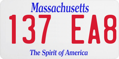 MA license plate 137EA8