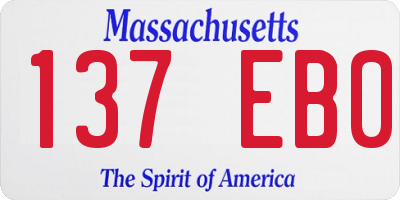 MA license plate 137EB0