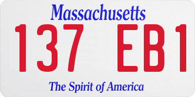 MA license plate 137EB1