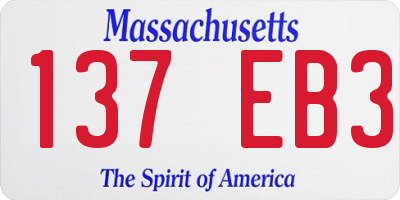 MA license plate 137EB3