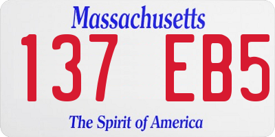 MA license plate 137EB5