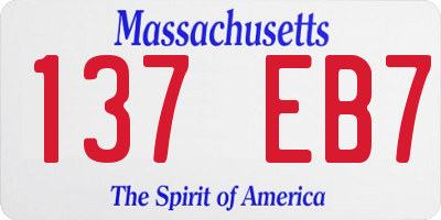 MA license plate 137EB7