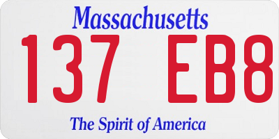 MA license plate 137EB8