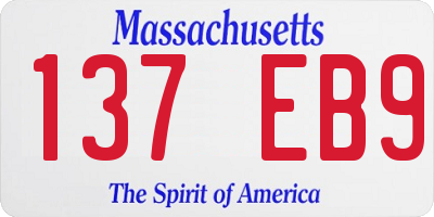 MA license plate 137EB9