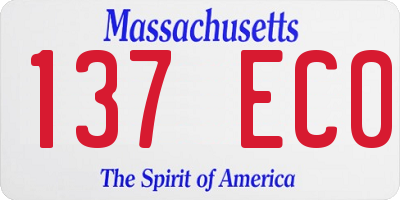 MA license plate 137EC0