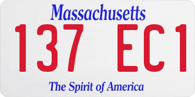 MA license plate 137EC1