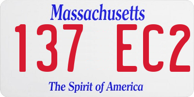 MA license plate 137EC2