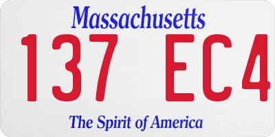 MA license plate 137EC4