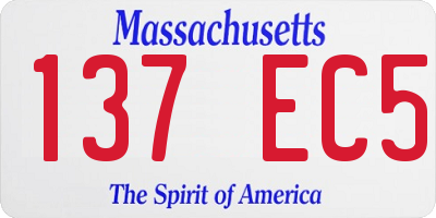 MA license plate 137EC5