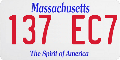 MA license plate 137EC7