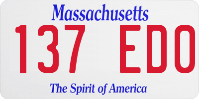 MA license plate 137ED0