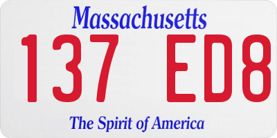 MA license plate 137ED8