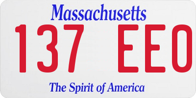 MA license plate 137EE0
