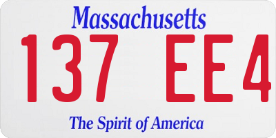 MA license plate 137EE4