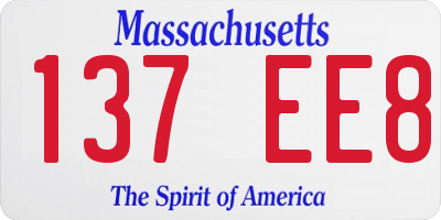 MA license plate 137EE8
