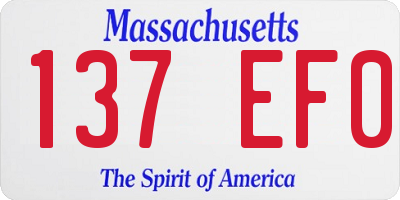 MA license plate 137EF0