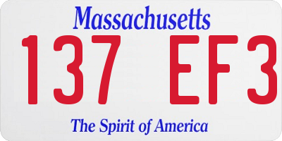 MA license plate 137EF3