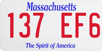 MA license plate 137EF6