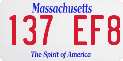 MA license plate 137EF8