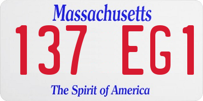 MA license plate 137EG1