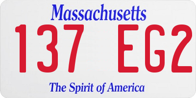 MA license plate 137EG2