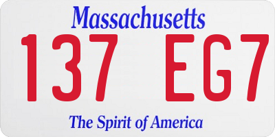 MA license plate 137EG7
